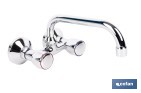 Grifo mezclador de pared con acabado cromado | Adecuado para cocina y lavadero | Disponible en diferentes distancias entre ejes - Cofan