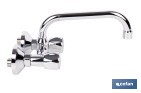 Grifo mezclador de pared con acabado cromado | Adecuado para cocina y lavadero | Disponible en diferentes distancias entre ejes - Cofan
