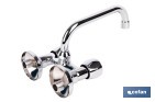 Grifo mezclador de pared con acabado cromado | Adecuado para cocina y lavadero | Disponible en diferentes distancias entre ejes - Cofan