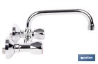 Grifo mezclador de pared con acabado cromado | Adecuado para cocina y lavadero | Disponible en diferentes distancias entre ejes - Cofan