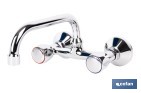 Grifo mezclador de pared con acabado cromado | Adecuado para cocina y lavadero | Disponible en diferentes distancias entre ejes - Cofan