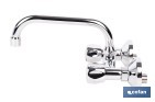Grifo mezclador de pared con acabado cromado | Adecuado para cocina y lavadero | Disponible en diferentes distancias entre ejes - Cofan