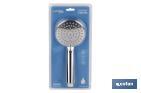 Chrome-plated hand-held shower head | 3 spray modes with water-saving system | Size: 23 x 10cm - Cofan