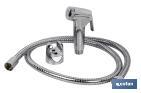 Kit of Chrome-plated bidet shower head | Trigger + Shower Hose + Bracket | Chrome-plated ABS - Cofan