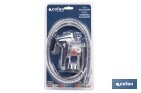 Kit Grifo de Ducha Cromado | Pulsador + Colgador + Flexo | Fabricado en ABS Cromado - Cofan