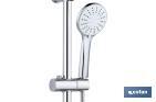 Shower kit with sliding rail | 3 Pieces | 5 spray modes | White | Chrome-plated ABS - Cofan