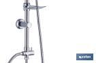 Round shower column | 5 Spray modes | Hand-held shower head + Shower hose + Sliding rail + Overhead shower head + Soap dish - Cofan