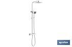 THERMOSTATIC SHOWER COLUMN | SQUARE OVERHEAD SHOWER HEAD | ADJUSTABLE IN HEIGHT