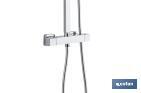 Thermostatic shower column | Square overhead shower head | Adjustable in height - Cofan