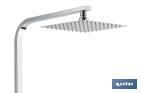 Shower column with single-handle tap | Square overhead shower head | Adjustable in height - Cofan