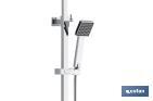 Shower column with single-handle tap | Square overhead shower head | Adjustable in height - Cofan