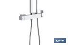 Shower column with single-handle tap | Square overhead shower head | Adjustable in height - Cofan