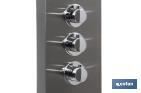 Painel de duche com 4 funções | Material: Aço inoxidável 304 | Chuveiro em latão | Dimensões: 129 x 22,3 cm - Cofan