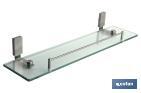 ESTANTE DE VIDRIO Y ACERO INOXIDABLE 304 SATINADO | MODELO MADEIRA | MEDIDA 63 X 16 X 7 CM