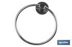 304 stainless-steel towel ring | Polished finish | Lagoa Model | Size: 17 x 14.2 x 6.5cm - Cofan