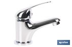 GRIFO MONOMANDO PARA LAVABO CON ACABADO CROMADO | INCLUYE LATIGUILLOS Y CARTUCHO CERÁMICO DE 40 MM | GAMA ÖLFUS