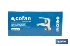 Grifo monomando para lavabo con acabado cromado | Incluye latiguillos y cartucho cerámico de 40 mm | Gama Ölfus - Cofan