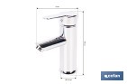 Grifo monomando para lavabo con acabado cromado | Incluye latiguillos de acero inoxidable | Gama Évian - Cofan