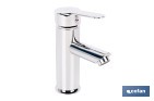 Grifo monomando para lavabo con acabado cromado | Incluye latiguillos de acero inoxidable | Gama Évian - Cofan