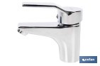 Grifo monomando para lavabo con acabado cromado | Incluye soporte de fijación, latiguillos flexibles y cartucho cerámico de 40 mm - Cofan