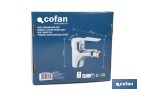 Grifo monomando para bidé con acabado cromado | Incluye soporte de fijación, latiguillos flexibles y cartucho cerámico de 40 mm - Cofan