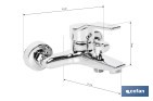 Grifo monomando para bañera con acabado cromado | Incluye excéntricas, embellecedores y cartucho cerámico de 40 mm - Cofan