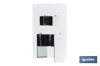 Conjunto de ducha empotrada con diseño cuadrado y acabado cromado | Ducha monomando 2 vías | Instalación en la pared | Rociador con 2 funciones - Cofan
