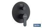 Conjunto de ducha empotrada con diseño redondo y acabado en negro mate | Ducha monomando 2 vías | Instalación en la pared | Rociador con 2 funciones - Cofan