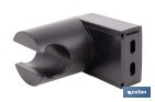 Soporte de ducha para pared | Material: ABS resistente | Soporte ajustable | Medidas: 4 x 6 x 6,5 cm | Disponible en acabado negro - Cofan