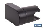 Soporte de ducha para pared | Material: ABS resistente | Soporte ajustable | Medidas: 4 x 6 x 6,5 cm | Disponible en acabado negro - Cofan