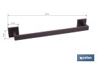 Toallero de baño negro mate | Material: acero inoxidable | Diseño cuadrado | Kit de fijación incluido | Medidas: 45 x 8 x 5,5 cm - Cofan