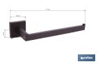 Toallero de baño negro mate | Material: acero inoxidable | Diseño cuadrado | Kit de fijación incluido | Medidas: 27 x 8 x 5,5 cm - Cofan