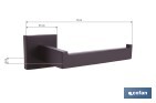 Portarrollos negro mate | Material: acero inoxidable | Diseño cuadrado | Kit de fijación incluido | Medidas: 16 x 8 x 5,5 cm - Cofan