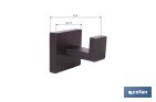Percha negra mate | Material: acero inoxidable | Diseño cuadrado | Kit de fijación incluido | Medidas: 5,5 x 6 x 5,5 cm - Cofan