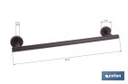 Toallero negro mate | Material: acero inoxidable | Diseño redondo | Kit de fijación incluido | Medidas: 45 x 8 x 5 cm - Cofan