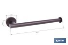 Toallero negro mate | Material: acero inoxidable | Diseño redondo | Kit de fijación incluido | Medidas: 28 x 8 x 5 cm - Cofan