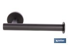 Portarrollos negro mate | Material: acero inoxidable | Diseño redondo | Kit de fijación incluido | Medidas: 16,5 x 8 x 5 cm - Cofan