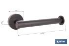Portarrollos negro mate | Material: acero inoxidable | Diseño redondo | Kit de fijación incluido | Medidas: 16,5 x 8 x 5 cm - Cofan