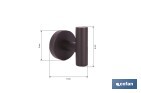 Percha negra mate | Material: acero inoxidable | Diseño redondo | Kit de fijación incluido | Medidas: 5 x 5 x 6 cm - Cofan