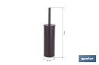 Escobillero de baño negro mate | Material: acero inoxidable | Diseño redondo | Medidas: 9,1 x 9,1 x 39 cm - Cofan