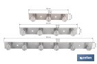 Perchero de pared | Material: acero inoxidable 304 | Acabado: satinado | Disponible con diferentes colgadores - Cofan