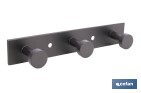 Perchero de pared negro | Material: acero inoxidable | Resistente y elegante | Disponible con diferentes colgadores - Cofan