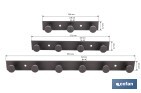 Perchero de pared negro | Material: acero inoxidable | Resistente y elegante | Disponible con diferentes colgadores - Cofan
