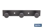 Perchero de pared negro | Material: acero inoxidable | Resistente y elegante | Disponible con diferentes colgadores - Cofan