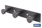 Perchero de pared negro | Material: acero inoxidable | Resistente y elegante | Disponible con diferentes colgadores - Cofan