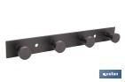 Perchero de pared negro | Material: acero inoxidable | Resistente y elegante | Disponible con diferentes colgadores - Cofan