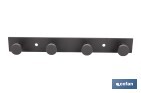 Perchero de pared negro | Material: acero inoxidable | Resistente y elegante | Disponible con diferentes colgadores - Cofan