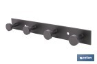 Perchero de pared negro | Material: acero inoxidable | Resistente y elegante | Disponible con diferentes colgadores - Cofan