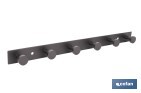 Perchero de pared negro | Material: acero inoxidable | Resistente y elegante | Disponible con diferentes colgadores - Cofan