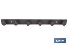 Perchero de pared negro | Material: acero inoxidable | Resistente y elegante | Disponible con diferentes colgadores - Cofan